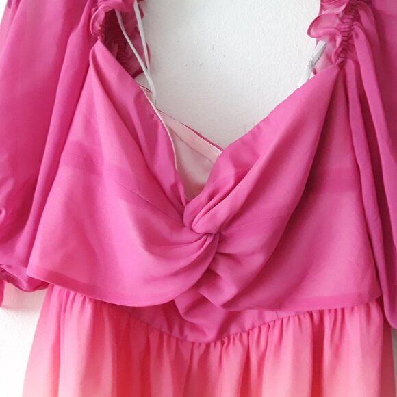 Lovers + Friends Camila Ombre Mini Dress in Sunrise - Size L - Picture 4 of 9